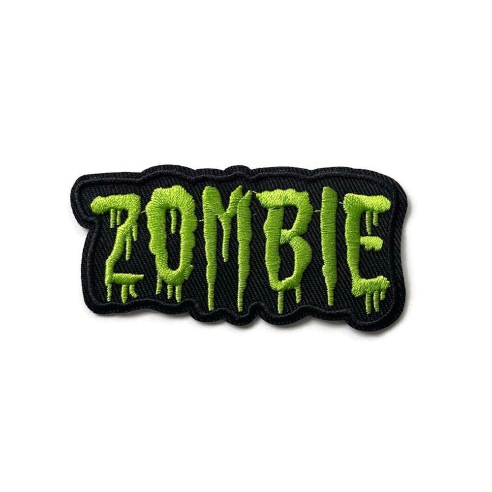 Zombie Green Text Embroidered Patch